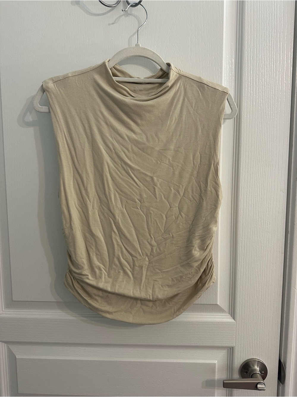 a new day Sleeveless Mock Neck Tank Top in Light Beige
